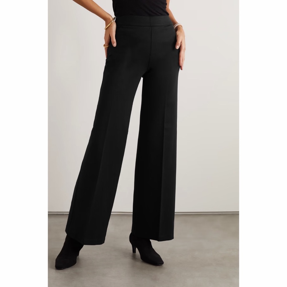 NWT Spanx High Rise Flare Ponte Flare Pants Size Large Petite Black